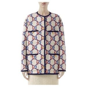 Gucci Classic Cream and Red Patterned Blazer